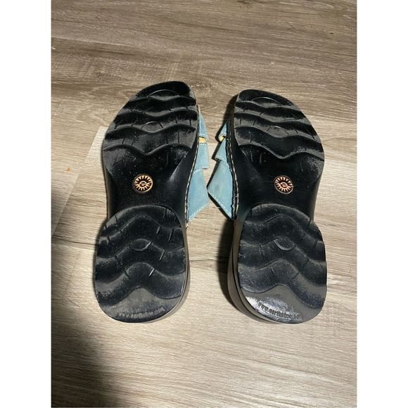 Earth Spirit Blue Leather Gelron 2000 Slip On Slide Sandals, W Size 9, MSRP $83 - Picture 9 of 15